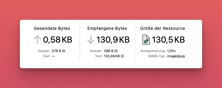 Datei-Größe vor Optimierung